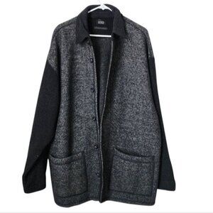 GIUNCO VINTAGE Naturali Wool Chore Coat‎ Workwear Dark Academia Gray Size 52